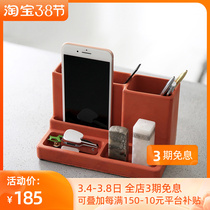 Kyaw One FONE clear water concrete desk surface stationery containing modern minimalist industrial wind home storage