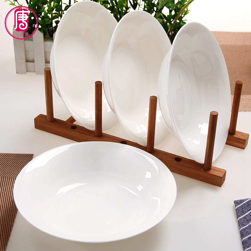 Yipin tang household pure white ipads China tableware soup plate 6 7.5 inch ceramic deep dish dish dish dish plate