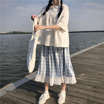 Day Ensemble Shirt Woman Design Sensation Niche Dolls Collar Sweet blouses 2022 Summer new students Loose Lining Korean version