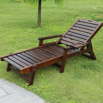 Carbonated Deck Chair Afternoon Sleeping Chair Patio Leaning Back Chair Embalming Solid Wood Seaside Beach Chair Outdoor Adult Balcony Chair