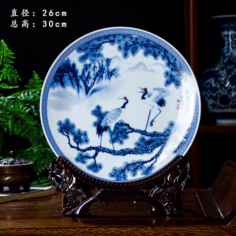 Jingdezhen blue and white porcelain home decoration plate home furnishing articles