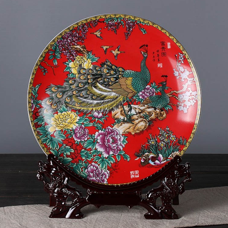 Jingdezhen ceramics hang dish decoration as sit home background plate decoration plate of furnishing articles
