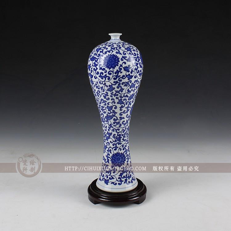 Jingdezhen ceramics together string son lotus beauty of blue and white porcelain bottle vase gift porcelain home decoration furnishing articles