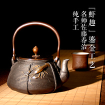 Health iron pot Japan imported southern gilt handmade cast iron pig iron tea Kung Fu tea set