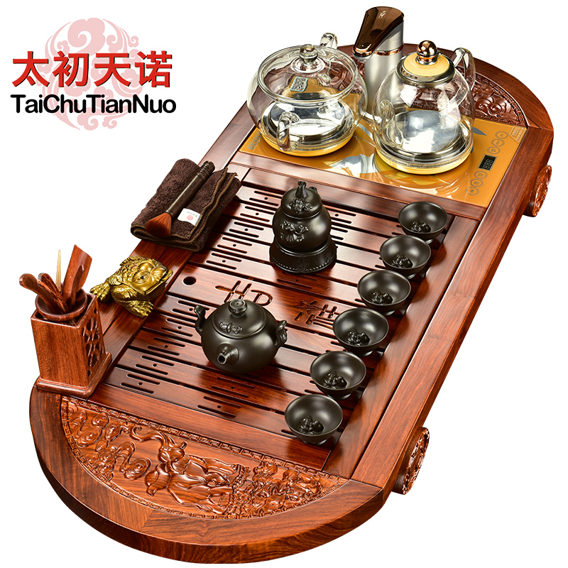 The beginning day, intelligent four pear kung fu tea sets and tea tray was home it tea tea tea