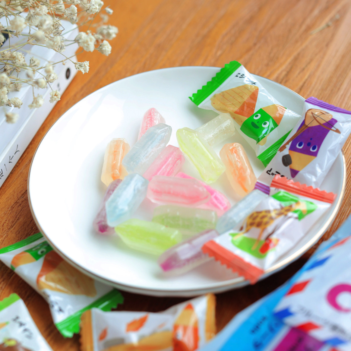 日本进口 甘乐kanro彩色铅笔造型糖 8味什锦水果糖80g 儿童糖果