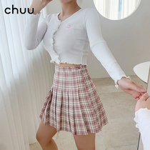 chuu Korean gritty plexigu skirt woman high waist display slim fit type half body dress short skirt dress pants reduced age summer thin