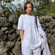  South Korea chuu official website 2020 new four seasons universal round neck loose all-match short-sleeved T-shirt