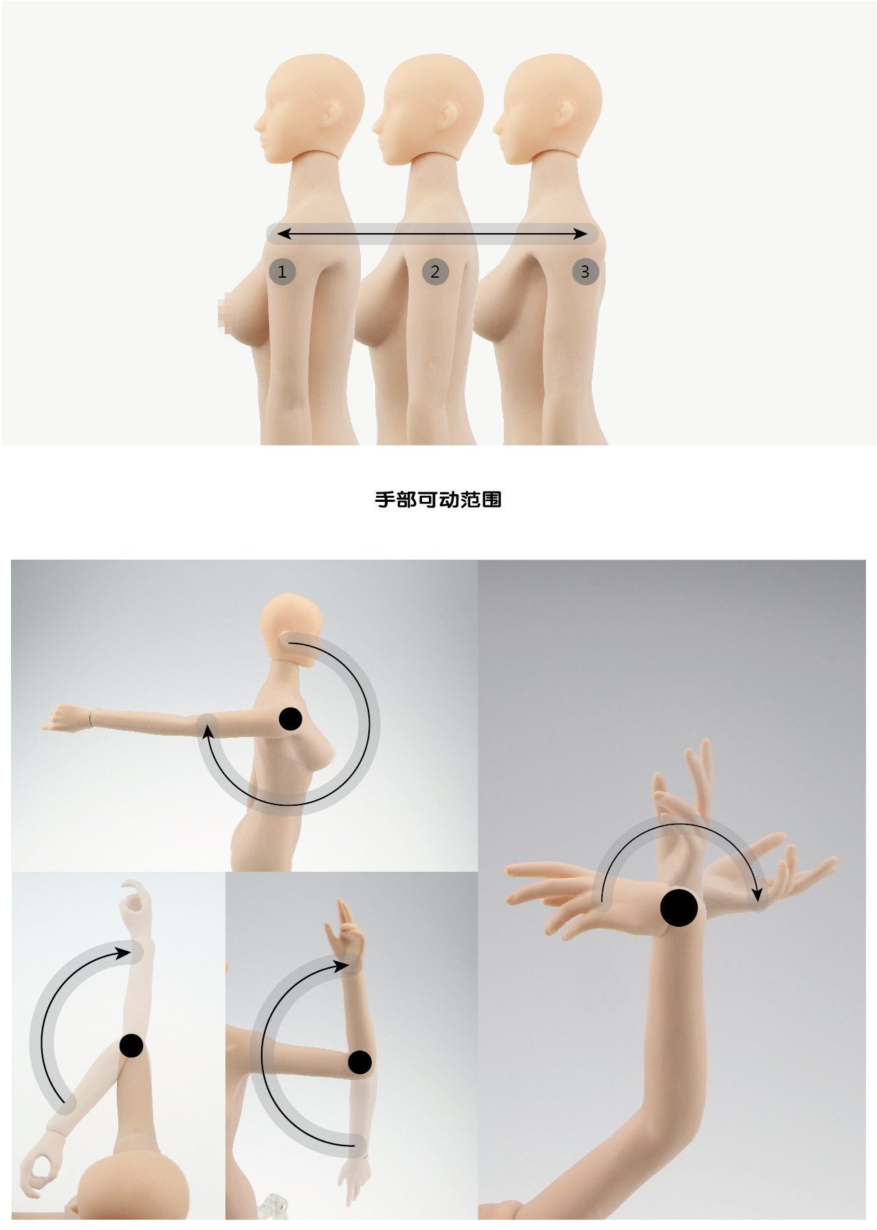 jodoll岚 3代女素体1/6pom塑钢骨 兵人模型5款手型 无缝包胶素体