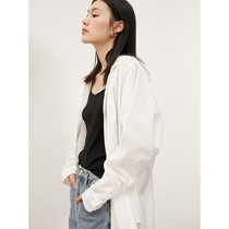 RandomPiece Summer New Real Silk Falling Shoulder Large Outline Bat Sleeve Sunscreen Long Sleeve Shirt Woman