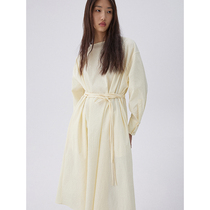 Randompiece Spring Autumn Crepe Sensation of Empathy Asymmetry Downswing Strap Contour-shaped one-piece dress