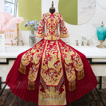 Xiuhe dress bride 2020 new slim-fitting Chinese wedding dress ancient costume wedding dress wedding dress dragon and phoenix coat Feng Guanxia dress