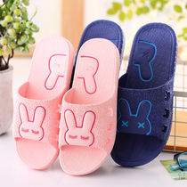 Bathroom slippers womens summer non-slip thick-soled couples home bathing water leakage soft-soled slippers mens summer