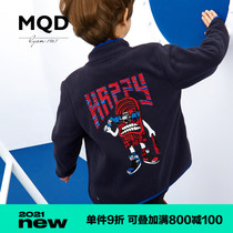 MQD Childrens clothing Boys cartoon jacket Middle and large childrens fleece Korean version sweater Childrens new printing top cardigan