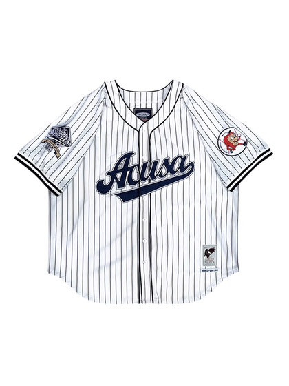 Acusa Sports Retro Cardigan Jersey Fabric Double-Layer 자수 넓은 오버 크기의 야구 유니폼 단락 남성 Acusa Sports Retro Cardigan Jersey Fabric Double-Layer 자수 넓은 오버 크기의 야구 유니폼 단락 남성