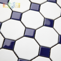 Big octagonal toilet ceramic mosaic tile tile black and white European bathroom living room kitchen non-slip floor tiles