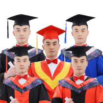 Chinese style Bachelors hat College student graduation dress hat Doctor hat Masters hat Principal hat Graduation photo Bachelors hat