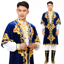 New mens Xinjiang dance performance costume ethnic minority dance costume velvet Uighur mens dance costume design