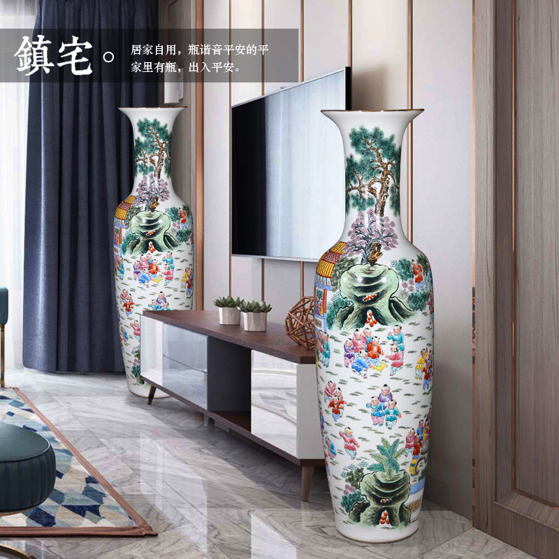 Jingdezhen ceramics hand - made pastel the ancient philosophers figure sitting room of large vase beside TV ark, furnishing articles gifts