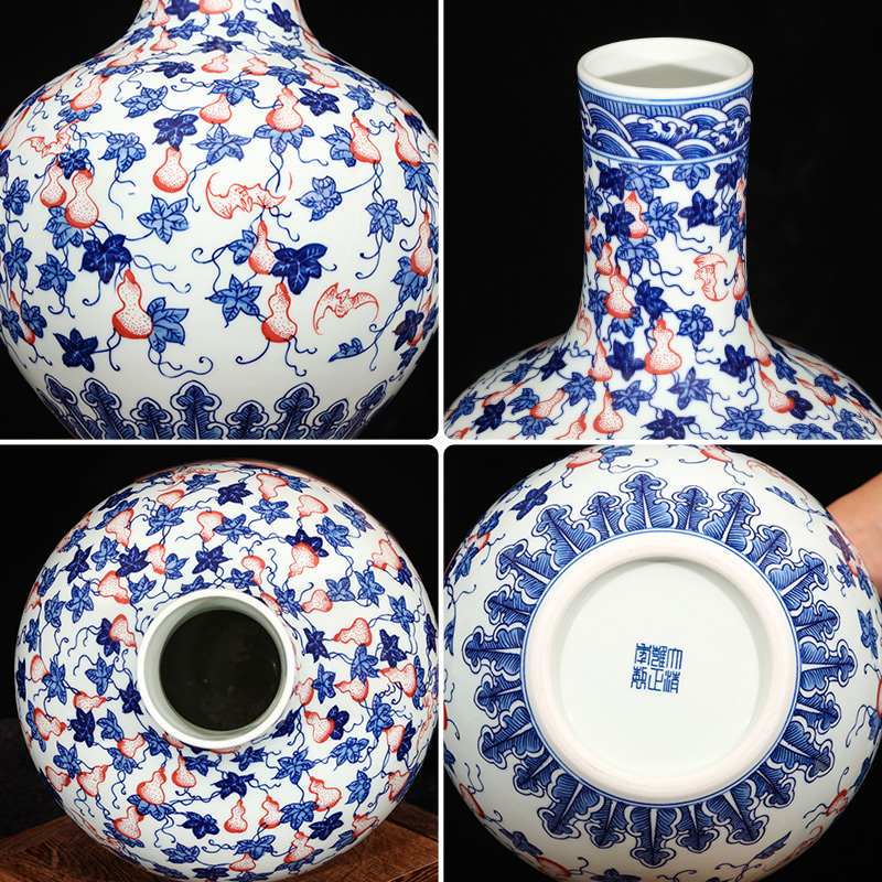 Blue and white live figure vase flower arranging Chinese jingdezhen ceramics hand - made archaize sitting room adornment is placed gifts