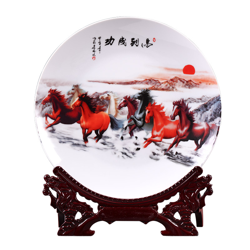 Success hang dish of jingdezhen ceramics decoration plate decoration in the sitting room home decoration handicraft furnishing articles