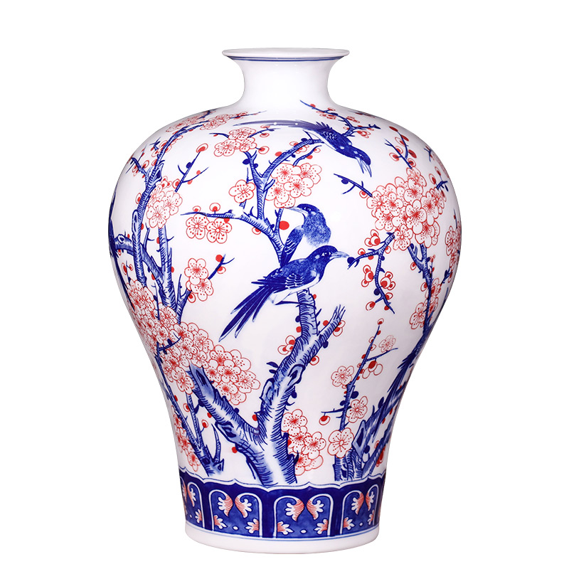 Jingdezhen ceramics beaming thin foetus hand - made porcelain vase flower arranging new Chinese style sitting room adornment is placed
