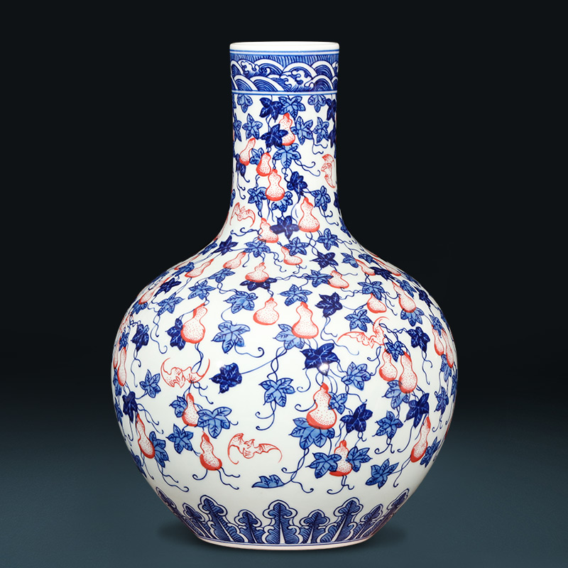 Blue and white live figure vase flower arranging Chinese jingdezhen ceramics hand - made archaize sitting room adornment is placed gifts