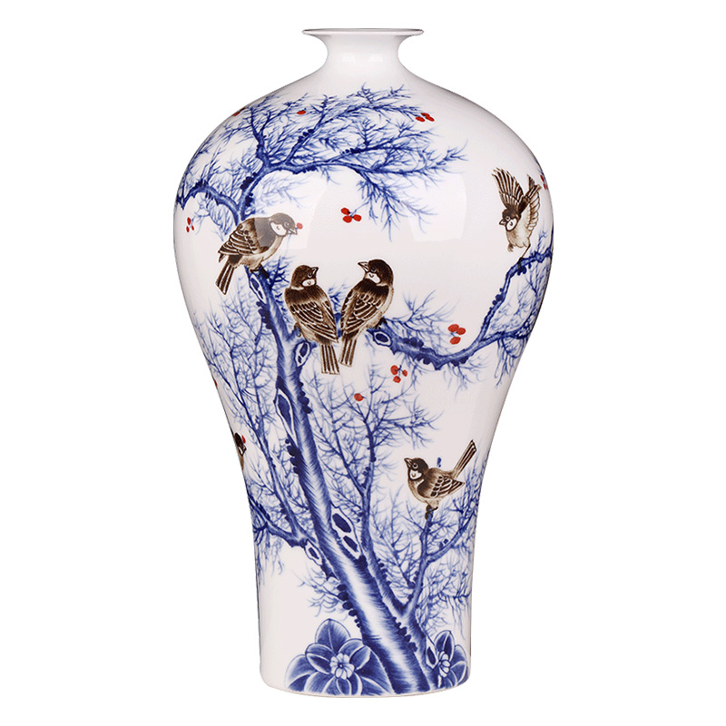 Jingdezhen ceramics famous hand - made thin foetus vases, flower arrangement of Chinese style household adornment handicraft furnishing articles sitting room