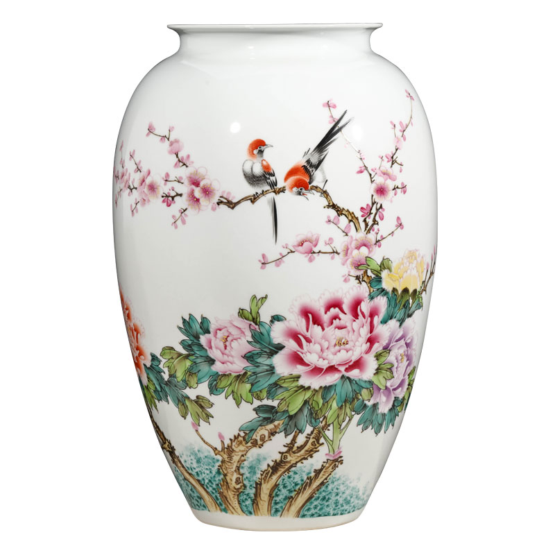 Jingdezhen ceramics famous flower arranging Chinese hand - made enamel vase furnishing articles, the sitting room porch home decoration