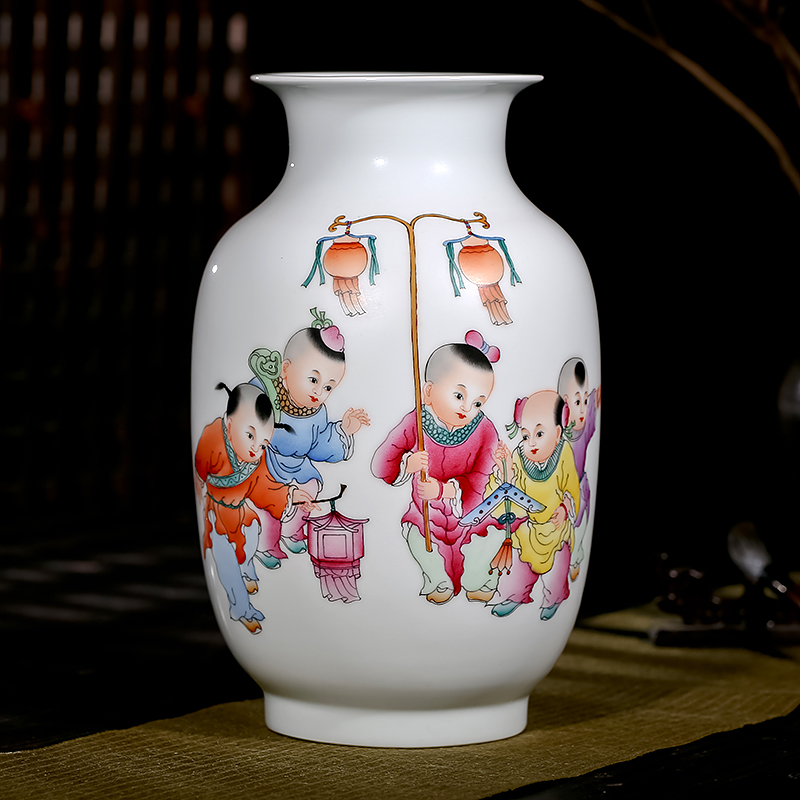 Jingdezhen ceramics celebrity famous master Xia Guoan hand - made five sub - ka vase sitting room adornment is placed