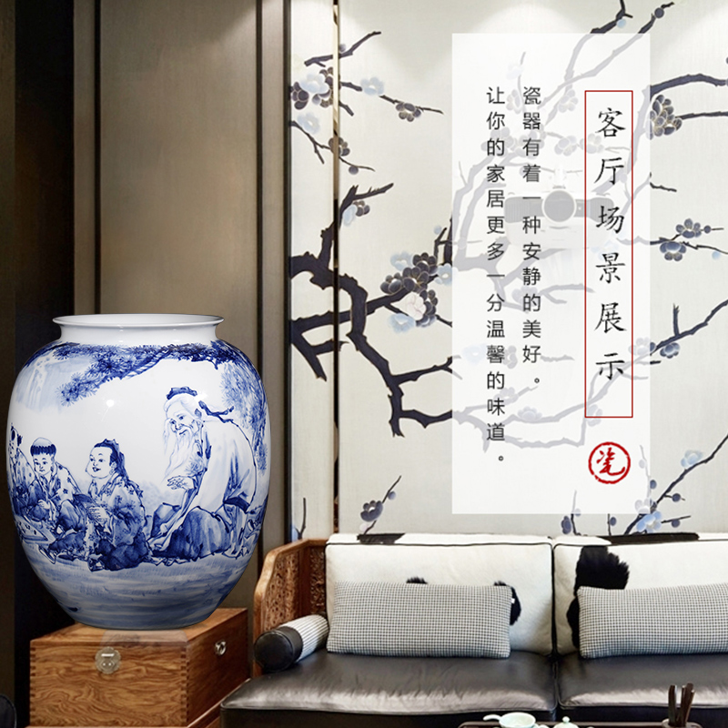 Jingdezhen ceramics outnumbered hand - made of blue and white porcelain vase household of Chinese style of the sitting room porch place gifts