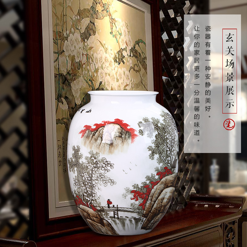 Jingdezhen ceramics landscape hand - made vases, flower arranging new Chinese style household act the role ofing is tasted, the sitting room porch decoration furnishing articles