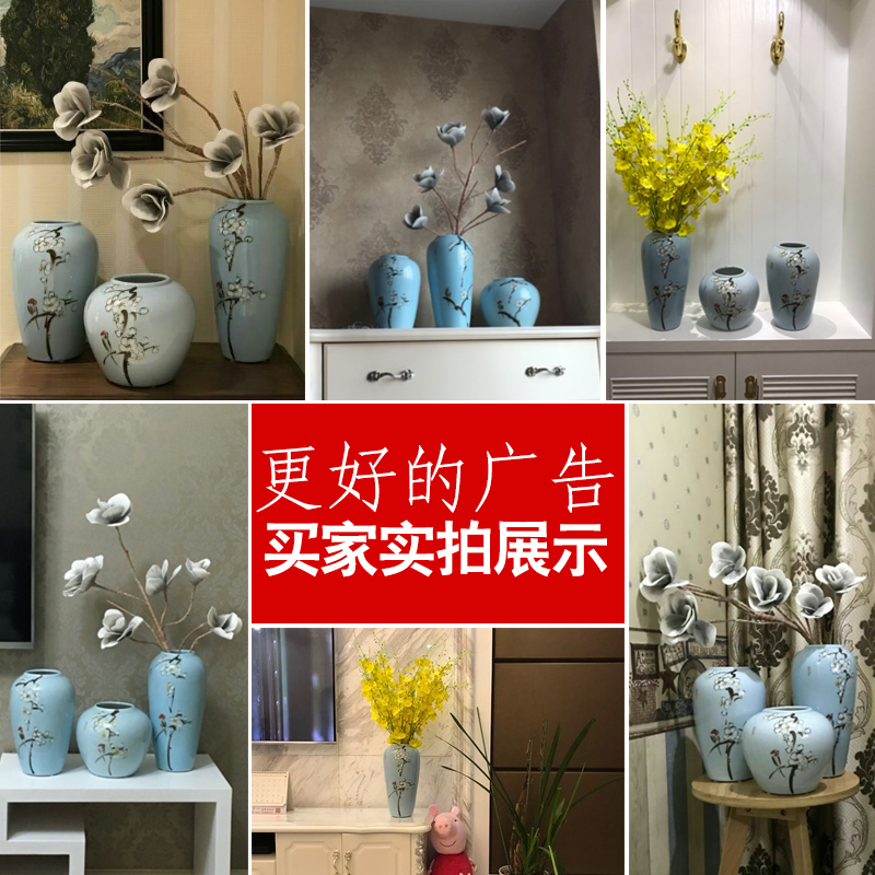 Modern new Chinese style three - piece furnishing articles of jingdezhen ceramics, vases, flower arranging zen sitting room porch decoration