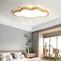 Nordic wood LED suction ceiling light log Children cute cloud Dot bedroom room light male and female solid wood lamp
