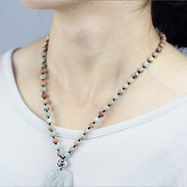 Suqu original handmade pendant pendant pendant rope chain neck male Lady agate jadeite and tianjade telescopic