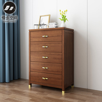 New Chinese style solid wood chest of drawers multi-drawer cabinets lockers modern light luxury gold silk sandalwood bedroom ornaments storage bucket cabinets