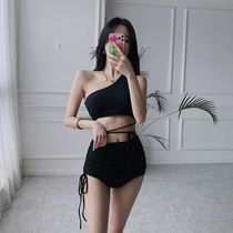 Tuk-dot Han Shang South Korea Ins Sexy Breast-wearing Strap Bikini Swimsuit Womens Summer Petty Chest High Waisted Swimsuit Woman