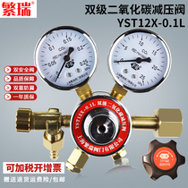 Shanghai Fanrui double-stage carbon dioxide pressure reducing valve YST12X-0 1L incubator special pressure reducing pressure gauge