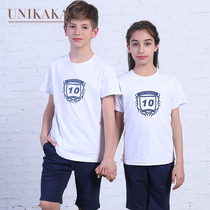 Uonica Mens and Womens T-shirt Top Children Childrens Summer Cotton Long Sleeve Short Sleeve base shirt