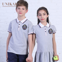 Summer kindergarten uniform English style school uniform summer short sleeve suit sports class uniform academic style