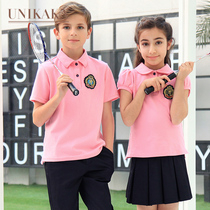 Unika Kindergarten Garden Clothes Summer Clothes British Style Short Sleeve Sports Class Clothes Set Primary and Secondary School Uniforms Summer