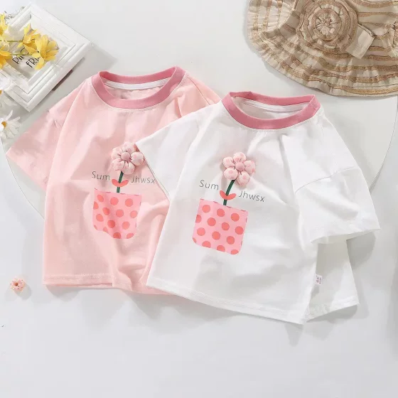 2025 new fashion casual versatile clothes for girls baby contrasting color three-dimensional small flower short-sleeved T-shirt half-sleeved trendy
2025 new fashion casual versatile clothes for girls baby contrasting color three-dimensional small flower short-sleeved T-shirt half-sleeved trendy