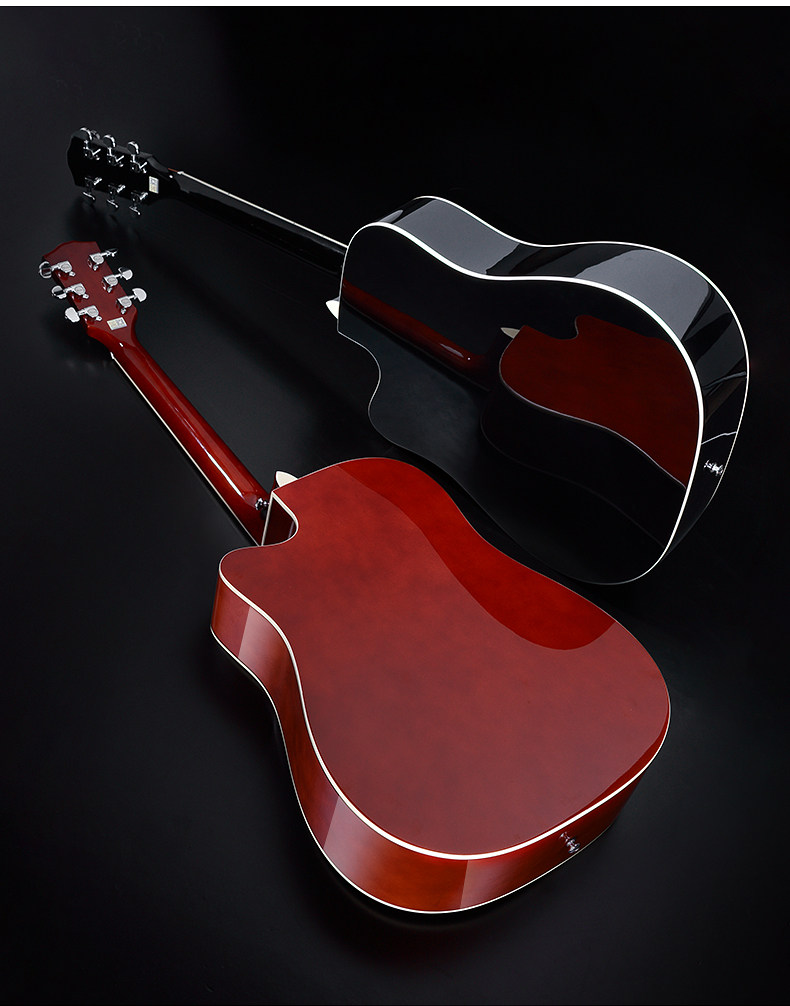 卢森单板民谣吉他初学者男女生新手自学入门乐器学生用面单木吉它.