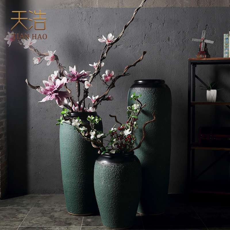 Jingdezhen ceramic new Chinese style of large vases, flower arranging I and contracted Europe type TV ark, sitting room adornment is placed