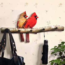 European pastoral parrot decoration adhesive hook creative cafe Hall coat hook key adhesive hook door wall hanging coat hook