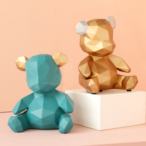 Nordic light luxury bear ornaments creative living room entrance bedroom bedside home decorations wedding gifts