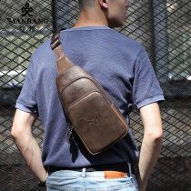 Manbang mens chest bag 2021 new casual shoulder shoulder bag men and young men Korean version of the trend retro small backpack