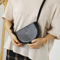 Cloth Valley Forest Womens Bull Leather Single Shoulder Bag Inclined Cross Mini Packet LEATHER ART 100 LAP ROUND BAG B06