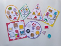 Baby shape cognitive classification English enlightenment teaching aids DIY hand shape quiet book finished early education puzzle