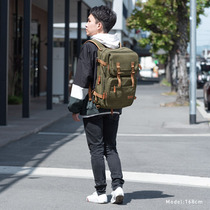 Japan sanwa multifunctional canvas computer bag men and women tide British retro hand portable shoulder 16 inch backpack